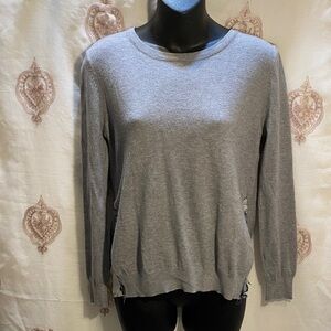 MISS MORENA Scoopneck Long-Sleeve Gray Sweater SZ S